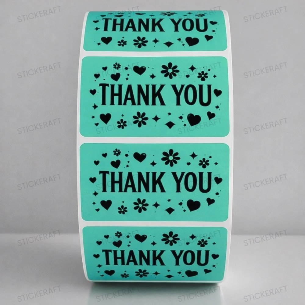 Thank You Stickers 2x1 Inch – 100 Pack for Gifts, Mail & Packaging Boutique Pack